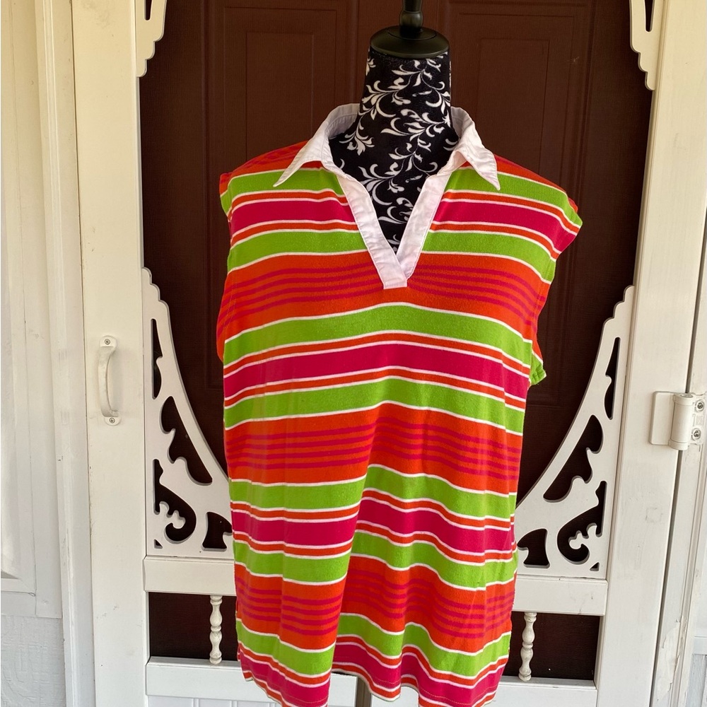 Fiorlini International Plus Women's Sleeveless Striped Top Size 18/20W - Picture 3 of 11